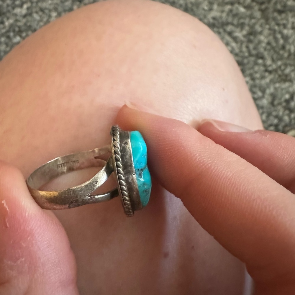 Turquoise Silver Ring - Picture 2 of 3